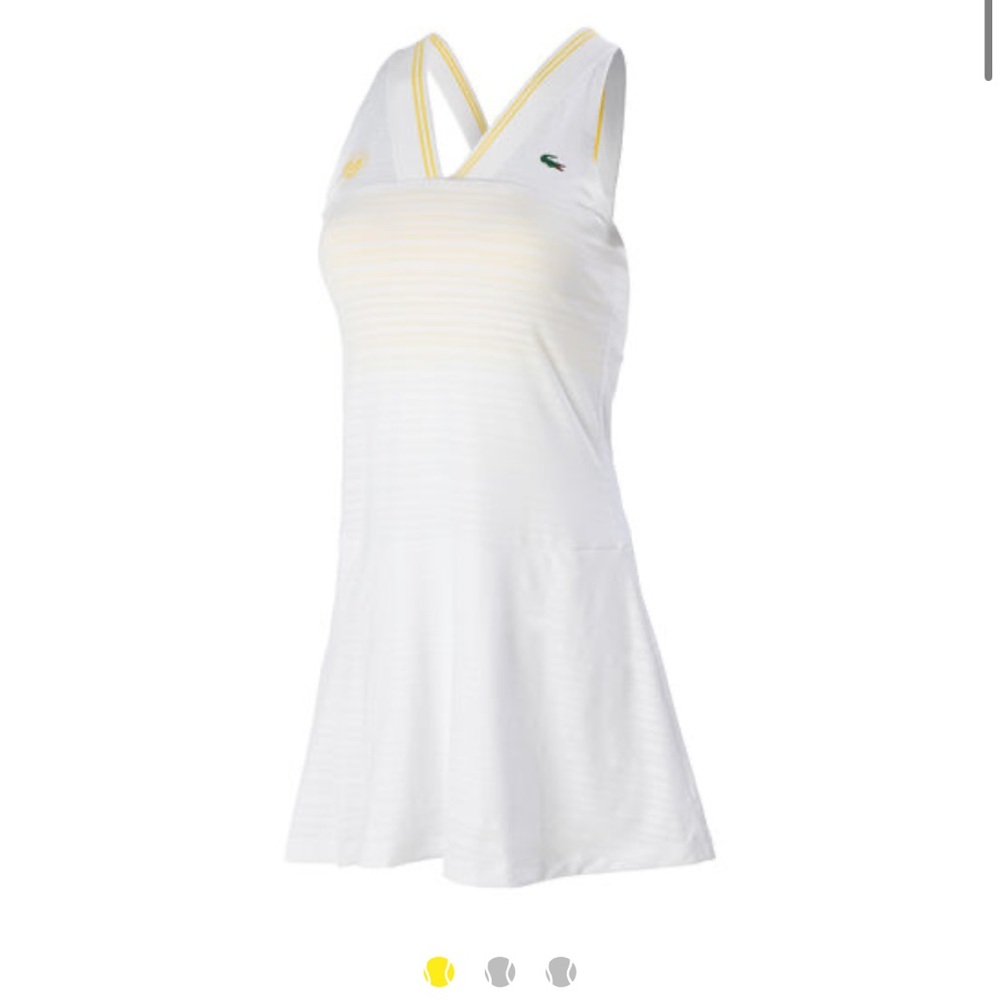 Lacoste x Roland Garros collection. White Tennis Dress